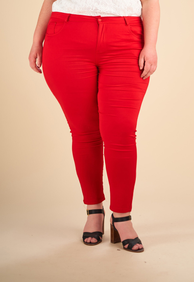 Wholesaler Pomme Rouge Paris - Red stretch pants (B302)