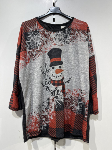 Wholesaler Pomme Rouge Paris - Plus Size Patterned Sweater (T9876)