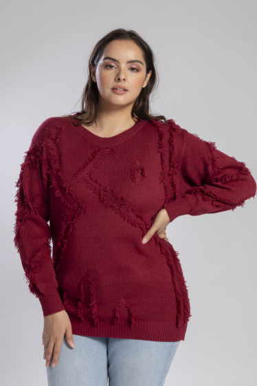 Wholesaler Pomme Rouge Paris - Plus size ripped effect sweater