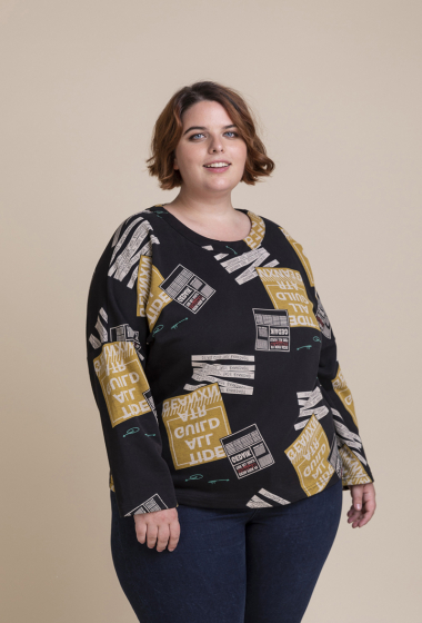 Wholesaler Pomme Rouge Paris - Plus size printed sweater