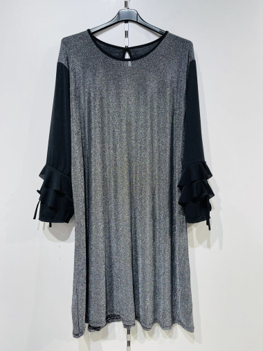 Wholesaler Pomme Rouge Paris - Silver sequin dress (T3654)
