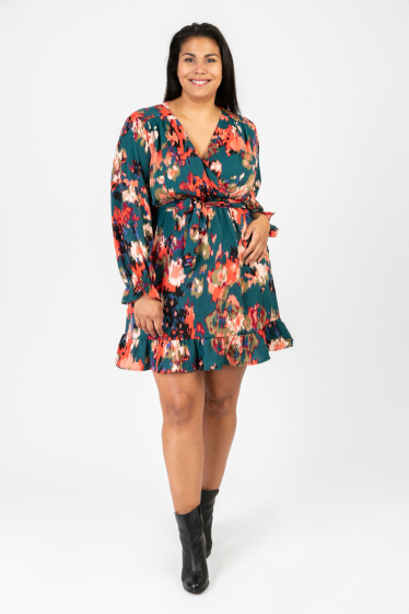 Wholesaler Pomme Rouge Paris - Plus Size Wrap Dress (C6606)