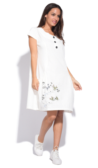 Wholesaler Pomme Rouge Paris - Short dress with pattern (A882)