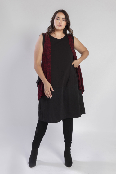 Wholesaler Pomme Rouge Paris - Sleeveless 2in1 effect dress (A819)