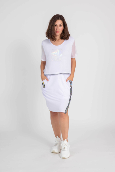 Großhändler Pomme Rouge Paris - Plus-Size-Kleid mit Lageneffekt (C6339)