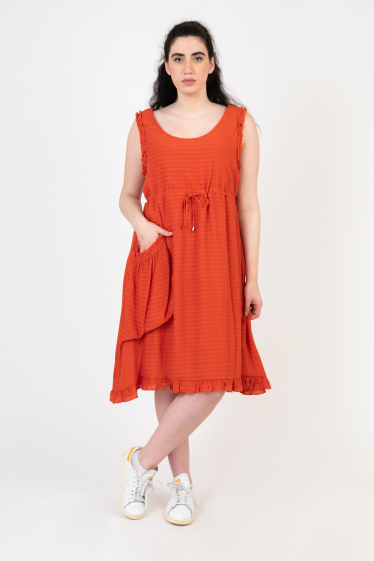 Wholesaler Pomme Rouge Paris - Rust embossed dress (C6556)