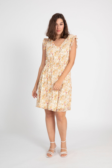 Wholesaler Pomme Rouge Paris - Plus Size Floral Print Dress (C6359)