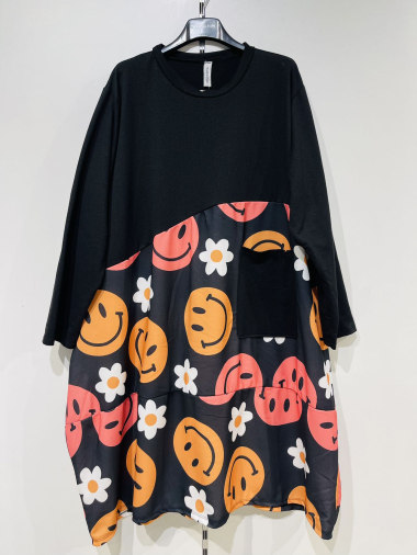 Wholesaler Pomme Rouge Paris - Printed dress pattern B (T39241)