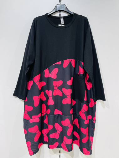 Wholesaler Pomme Rouge Paris - Printed dress pattern C (T39241)