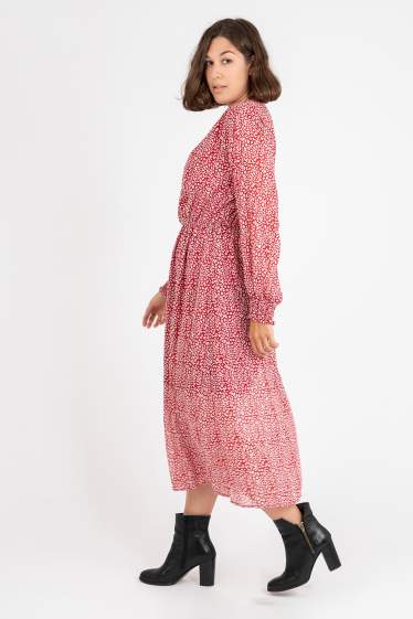 Großhändler Pomme Rouge Paris - Bedrucktes langes Kleid in Übergröße (C6537)