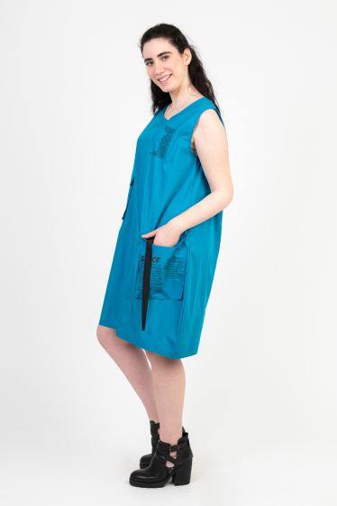 Wholesaler Pomme Rouge Paris - Blue urban style dress (C6573)