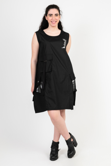 Wholesaler Pomme Rouge Paris - Black urban style dress (C6573)
