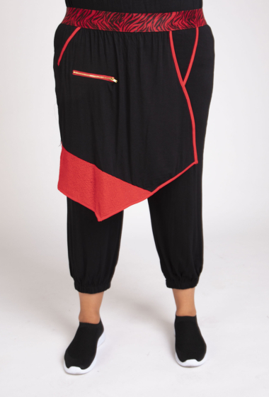 Wholesaler Pomme Rouge Paris - Red layered effect harem pants (B86)