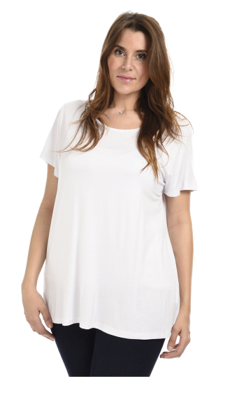 Großhändler Pomme Rouge Paris - Einfaches weißes T-Shirt (A608)