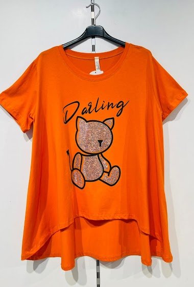 Wholesalers Pomme Rouge - Tshirt à strass "Darling"