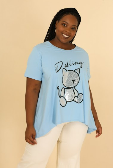 Wholesalers Pomme Rouge - Tshirt à strass "Darling"