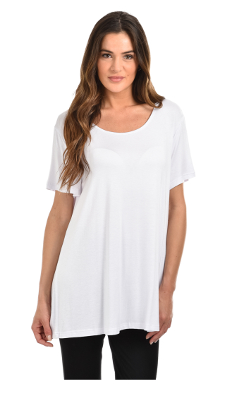 Wholesaler Pomme Rouge Paris - Plus size white basic tshirt (A608)