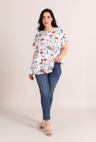 Wholesalers Pomme Rouge - Plus size tshirt with logos