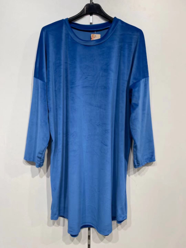Wholesaler Pomme Rouge Paris - Blue velvet tunic (T6351)
