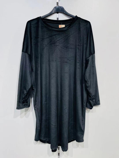 Wholesaler Pomme Rouge Paris - Black velvet tunic (T6351)