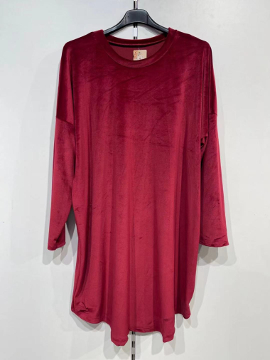 Wholesaler Pomme Rouge Paris - Red velvet tunic (T6351)