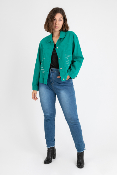 Wholesaler Pomme Rouge Paris - Emerald denim jacket (C8009)