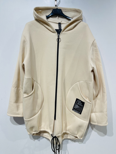 Wholesaler Pomme Rouge Paris - White fleece jacket (T37390)