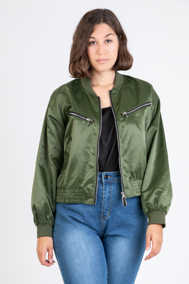 Wholesaler Pomme Rouge Paris - Green zipped jacket (C6535)