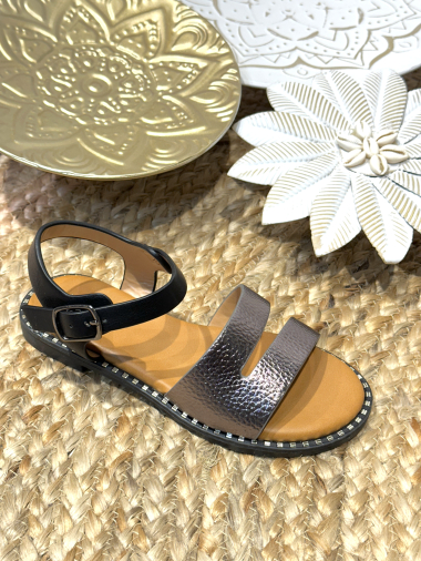 Wholesaler POTI PATI KIDS - KID646M Tricolor flat sandals with studded sole