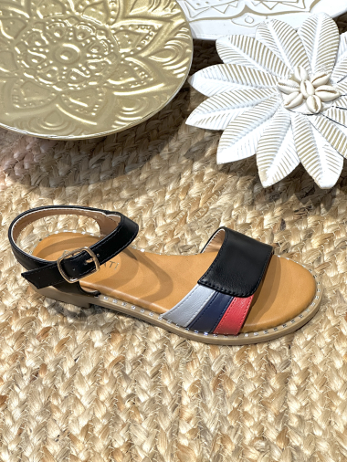 Wholesaler POTI PATI KIDS - KID681M Tricolor children's flat sandals with studded sole