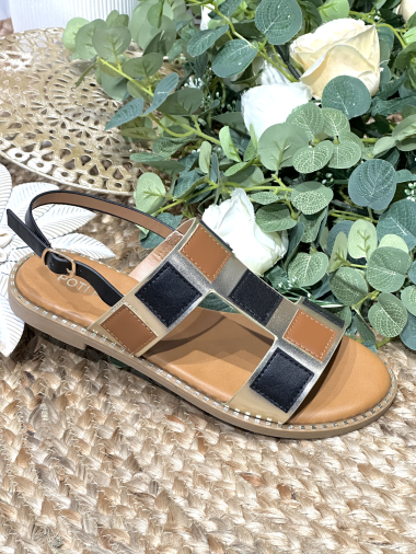 Wholesaler Poti Pati - OR139 Flat sandals with two-tone ankle strap