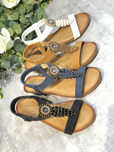 Wholesaler Poti Pati - Comfort sandals with ethnic pattern OR049