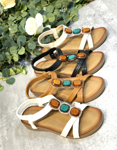 Wholesaler Poti Pati - Comfort sandals with ethnic pattern OR043