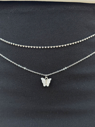 Wholesaler PRESTILA - Waist Jewelry Belt, Double Rhinestone and Butterfly Chains