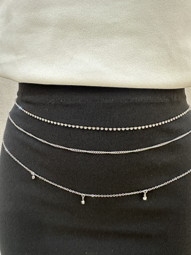 Wholesaler PRESTILA - Waist Jewelry Belt, Triple Rhinestone Chains
