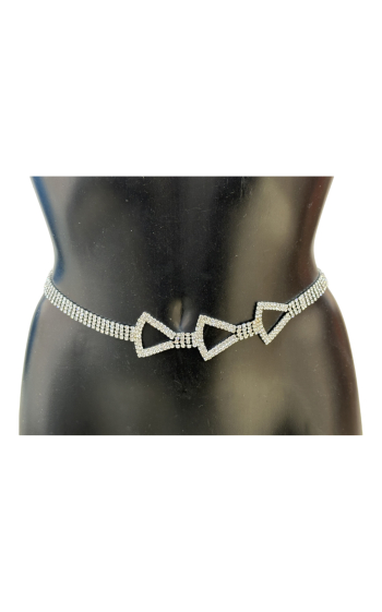 Wholesaler PRESTILA - Women's shiny rhinestone chain belt