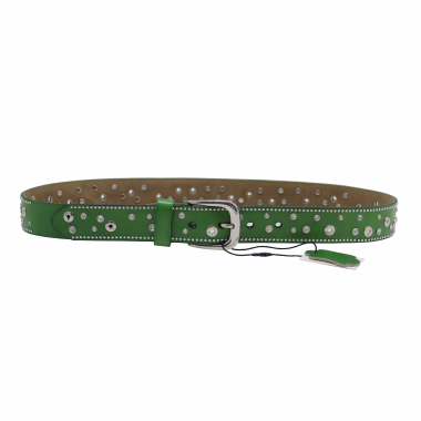 Wholesaler PRESTILA - Leather belt with rivets, stars and rhinestones