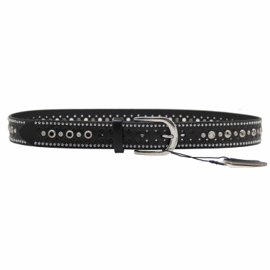 Wholesaler PRESTILA - Leather belt with rivets, stars and rhinestones
