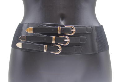 Wholesaler PRESTILA - Triple buckle elastic belt