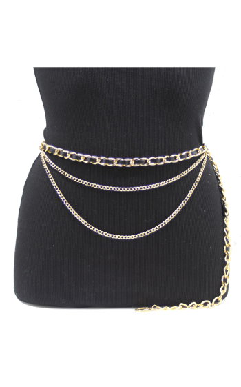Wholesaler PRESTILA - Women's multi-chain and faux leather belt