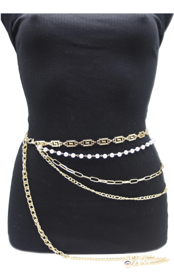 Grossiste PRESTILA - Ceinture multi chaîne, avec des perles