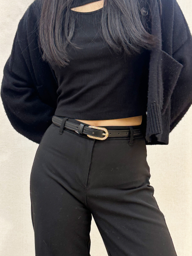 Wholesaler PRESTILA - Women's Fine Faux Leather Belt