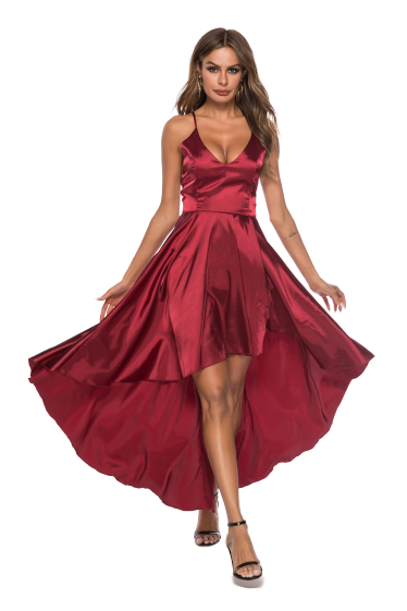 Großhändler PRETTY SUMMER - Rotes asymmetrisches Kleid