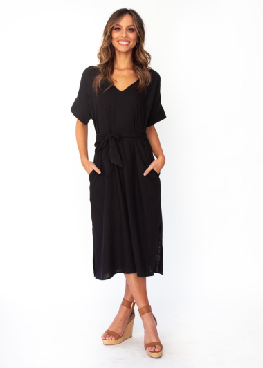 Wholesaler PRETTY SUMMER - Flared dress Black