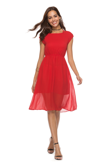 Großhändler PRETTY SUMMER - Rotes fließendes Kleid