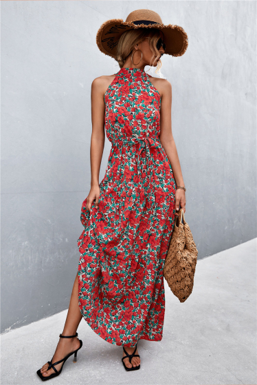 Wholesaler PRETTY SUMMER - Long dress Red bohemian chic style
