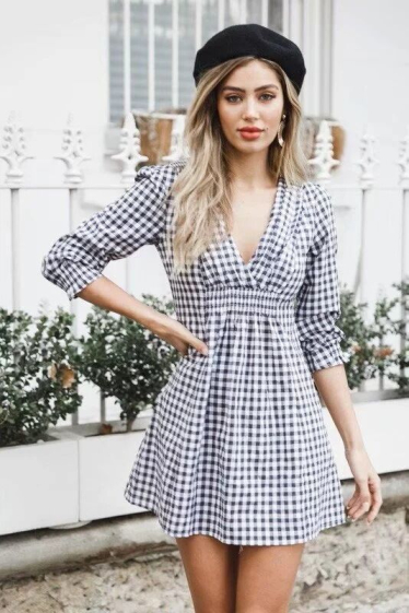 Wholesaler PRETTY SUMMER - DressBlack bohemian chic style