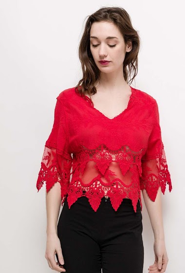 Großhändler Princesse - Bohemian blouse with lace