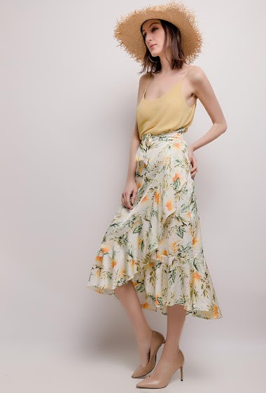 Wholesaler Princesse - Floral midi skirt