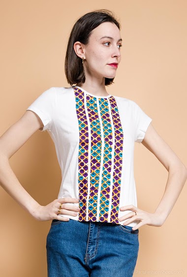Wholesaler Princesse - T-shirt with etnic pattern